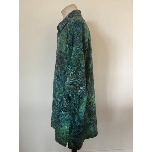 JOHARI WEST Shirt Men's 3XLT Tropical Short Sleeve Button Up Camp Hawaiian Green - Picture 5 of 6